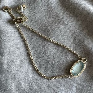 NEW Kendra Scott Elaina Adjustable Chain Bracelet In Light Blue Illusion